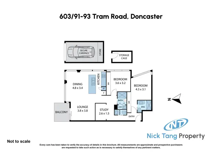 Floorplan of Homely apartment listing, 603/91-93 Tram Road, Doncaster VIC 3108
