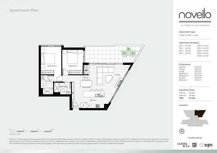 Floorplan of Homely apartment listing, 604/26 Young Street, Wollongong NSW 2500