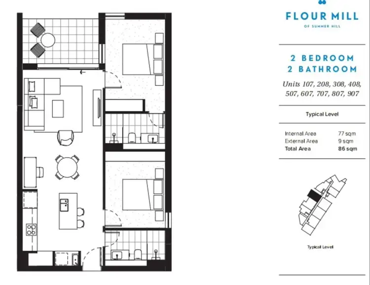 Floorplan of Homely unit listing, 507/2 Malthouse Way, Summer Hill NSW 2130