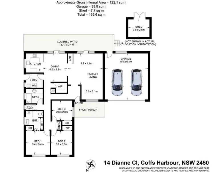 Floorplan of Homely house listing, 14 Dianne Close, Coffs Harbour NSW 2450