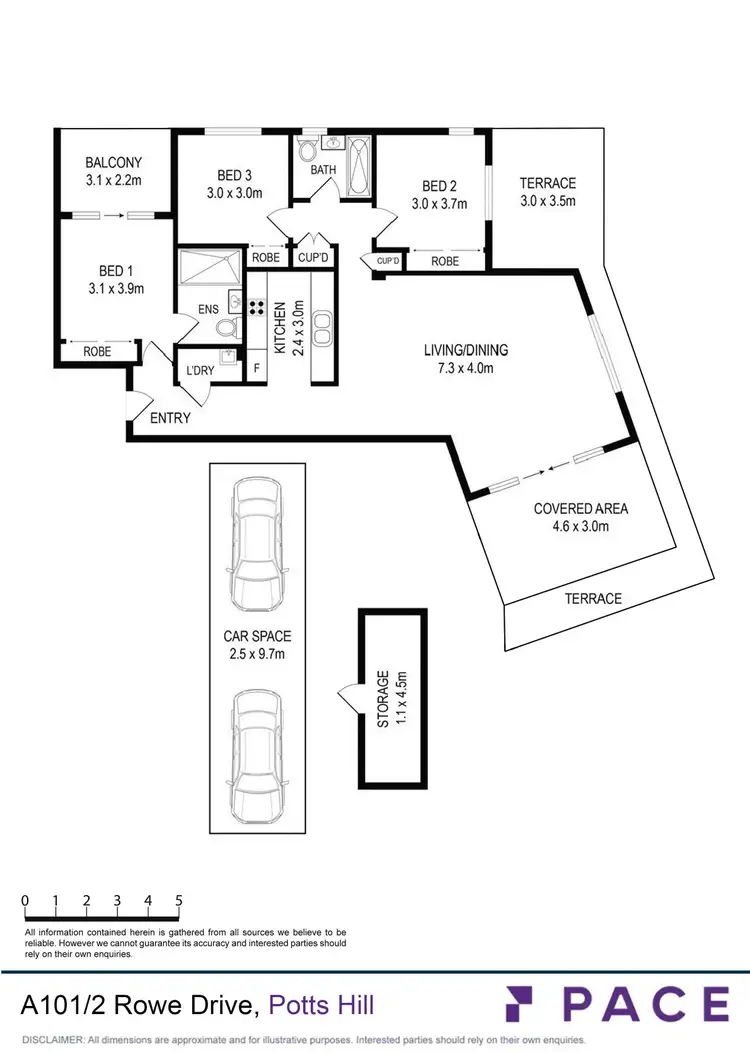 Floorplan of Homely apartment listing, A101/2 Rowe Drive, Potts Hill NSW 2143