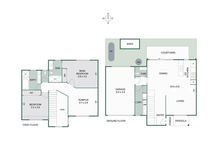 Floorplan of Homely townhouse listing, 2/24 Clydebank Road, Edithvale VIC 3196