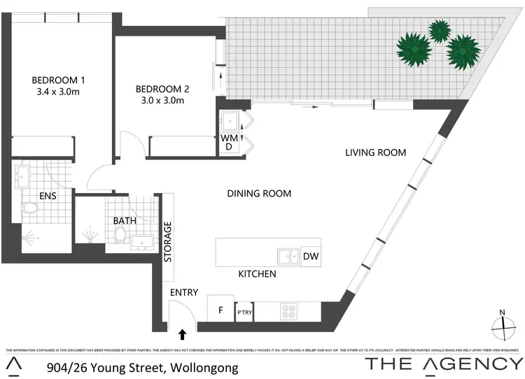 Floorplan of Homely apartment listing, 904/26 Young Street, Wollongong NSW 2500