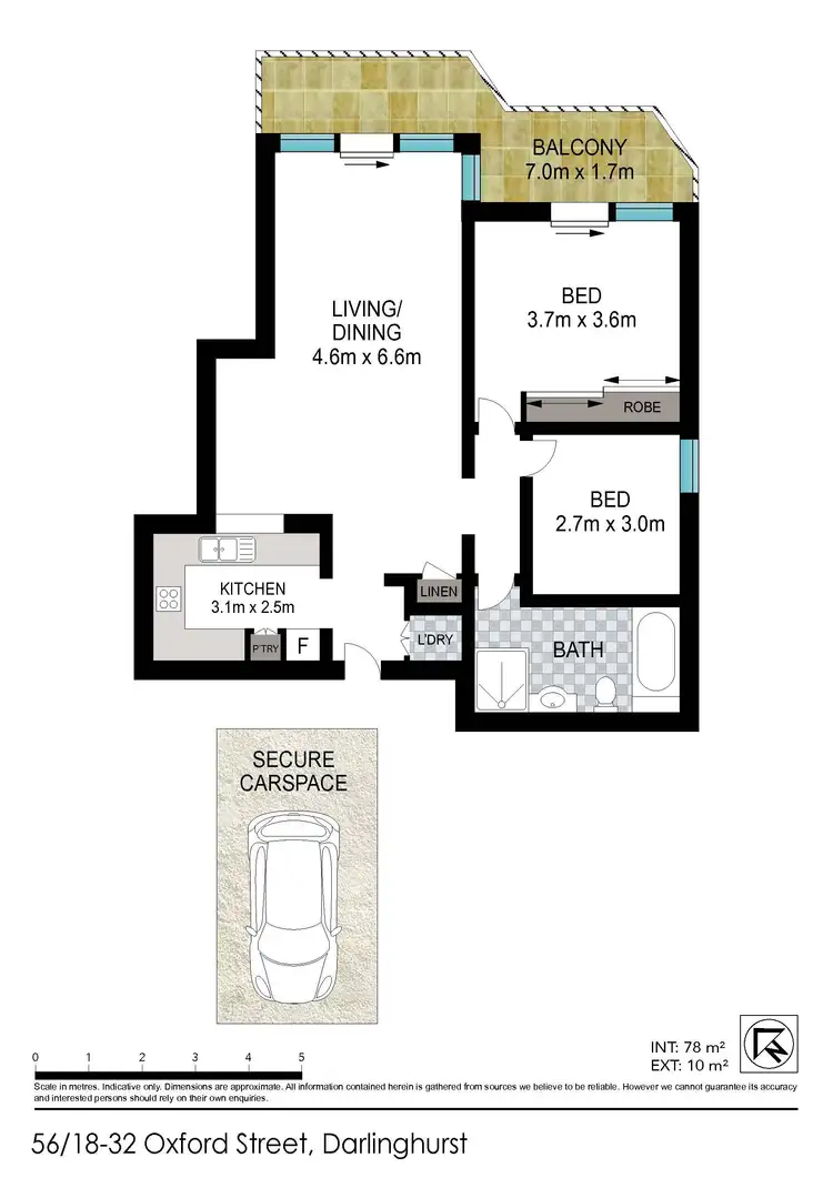 Floorplan of Homely apartment listing, 56/18-32 Oxford Street, Darlinghurst NSW 2010