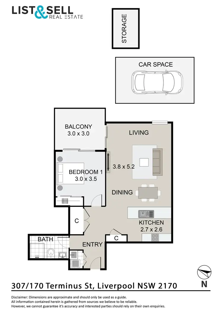Floorplan of Homely unit listing, Level 3/307/166-176 Terminus Street, Liverpool NSW 2170