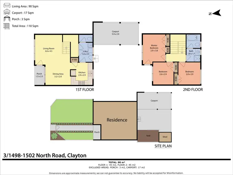 Floorplan of Homely townhouse listing, 3/1498-1502 North Road, Clayton VIC 3168