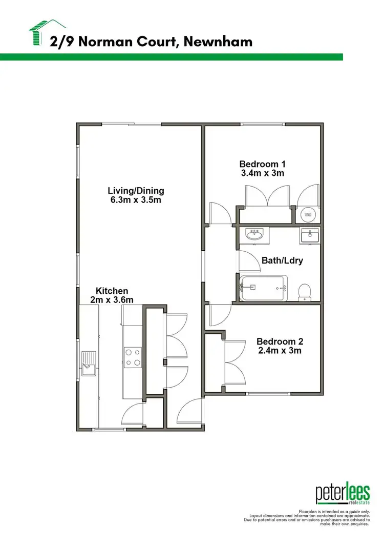Floorplan of Homely unit listing, 2/9 Norman Court, Newnham TAS 7248
