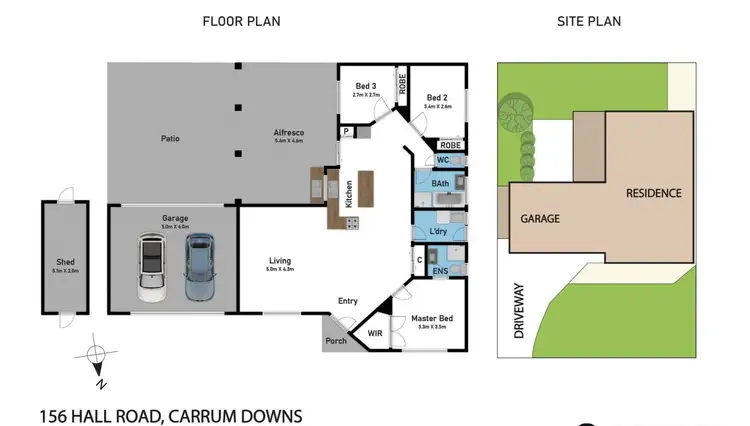 Floorplan of Homely house listing, 156 Hall Road, Carrum Downs VIC 3201