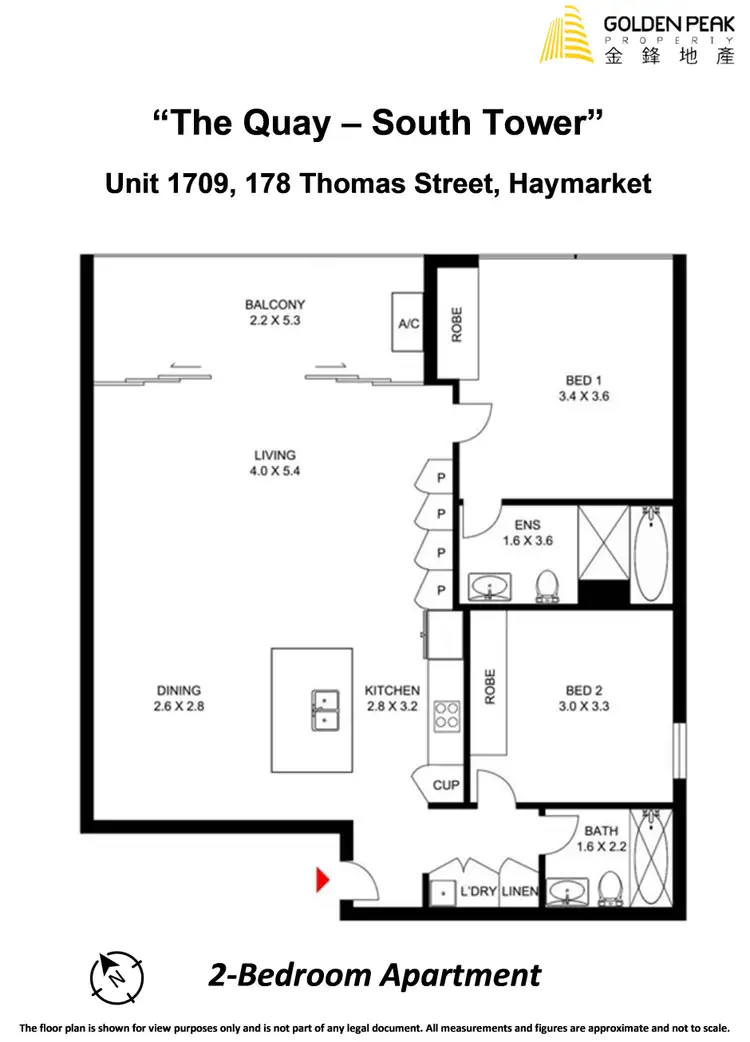 Floorplan of Homely apartment listing, 1709/178 Thomas Street, Haymarket NSW 2000