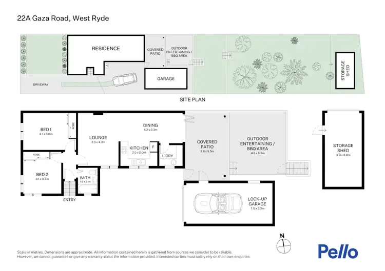 Floorplan of Homely semi-detached listing, 22A Gaza Road, West Ryde NSW 2114