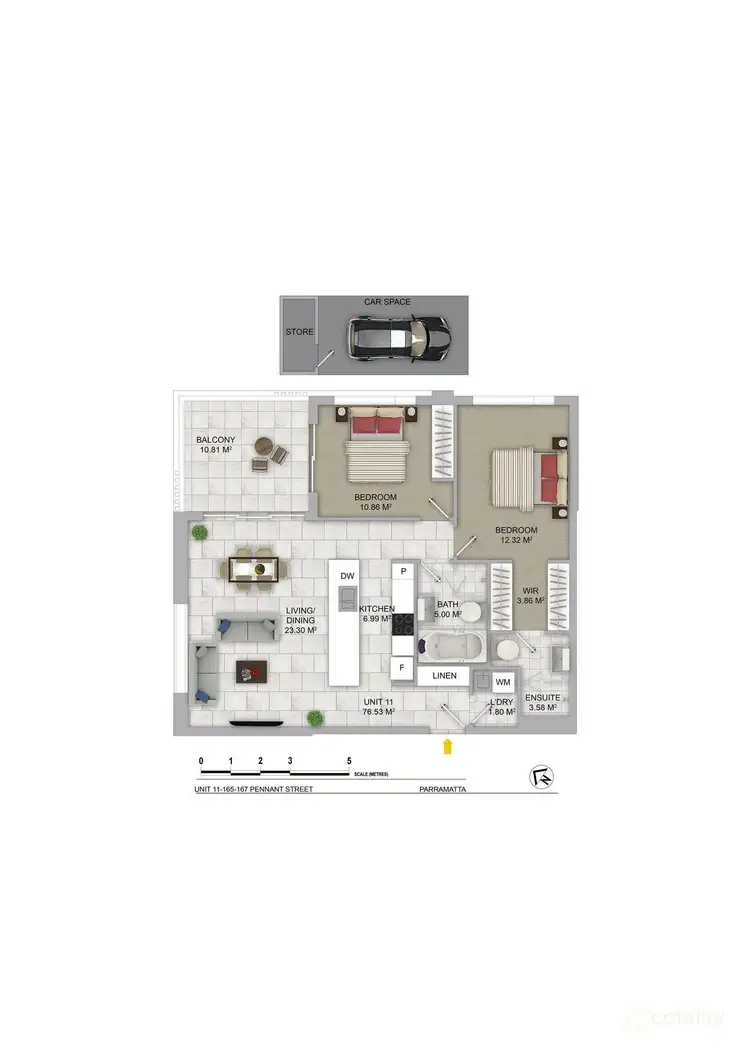 Floorplan of Homely apartment listing, 201/165 Pennant Street, Parramatta NSW 2150