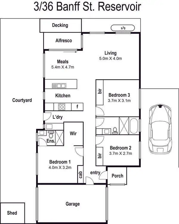 Floorplan of Homely unit listing, 3/36 Banff Street, Reservoir VIC 3073