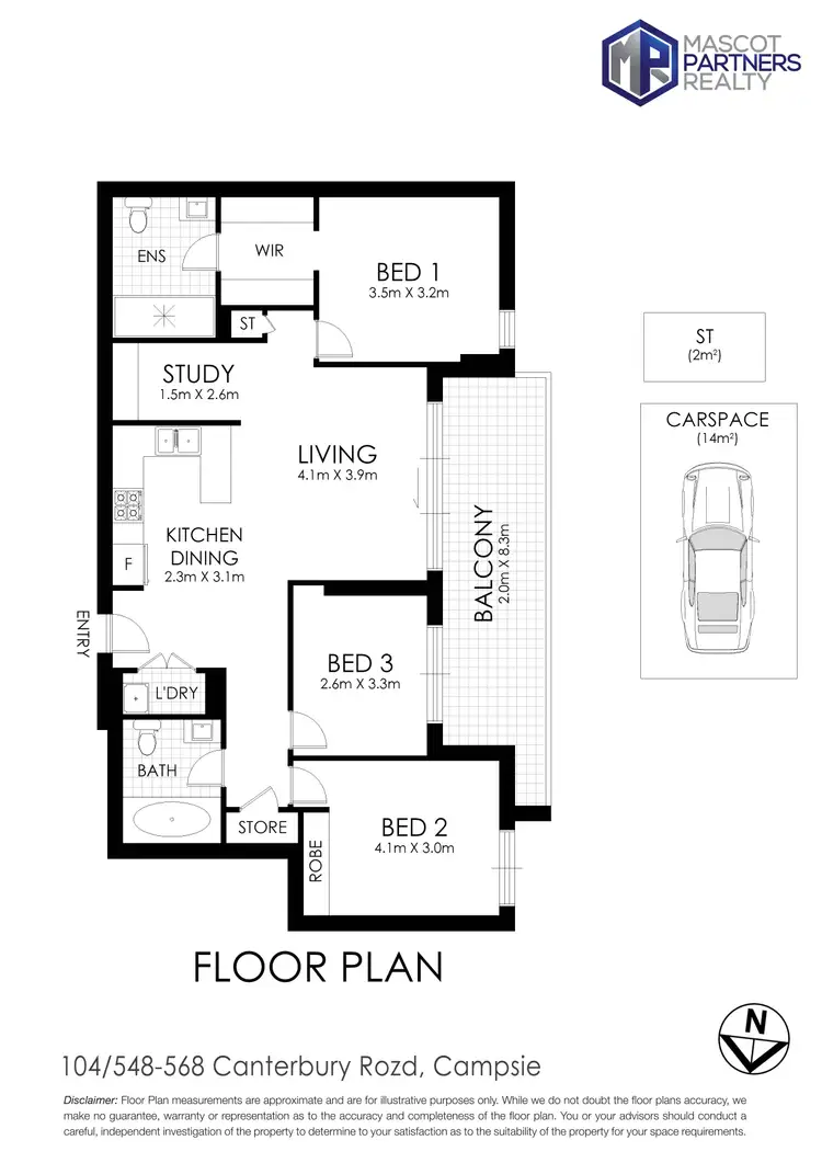 Floorplan of Homely apartment listing, 104/548-568 Canterbury Road, Campsie NSW 2194