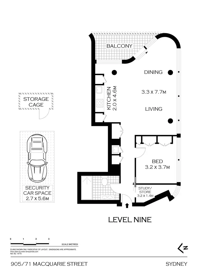 Floorplan of Homely apartment listing, 905/71 Macquarie Street, Sydney NSW 2000