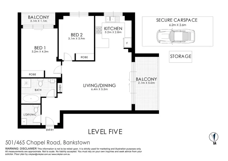 Floorplan of Homely apartment listing, 501/465 Chapel Road, Bankstown NSW 2200
