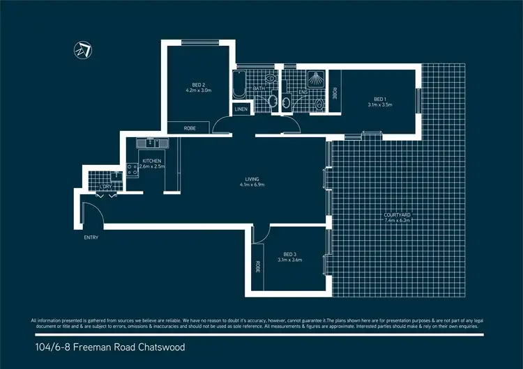 Floorplan of Homely unit listing, 104/8 Freeman Road, Chatswood NSW 2067