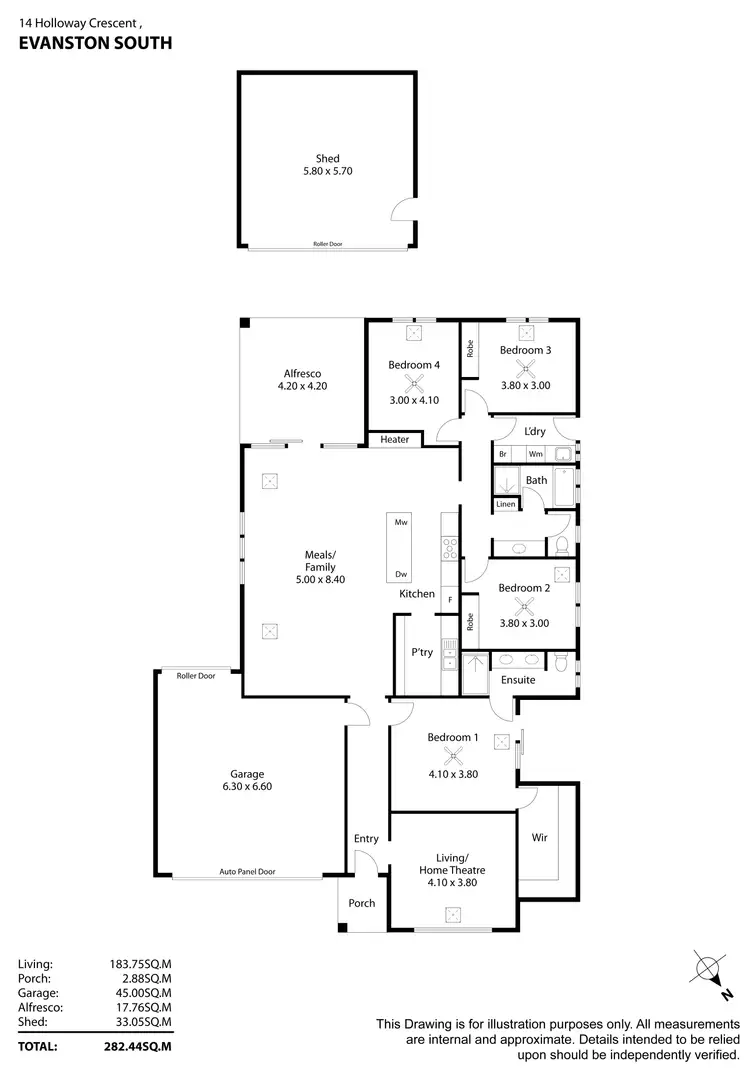 Floorplan of Homely house listing, 14 Holloway Crescent, Evanston South SA 5116