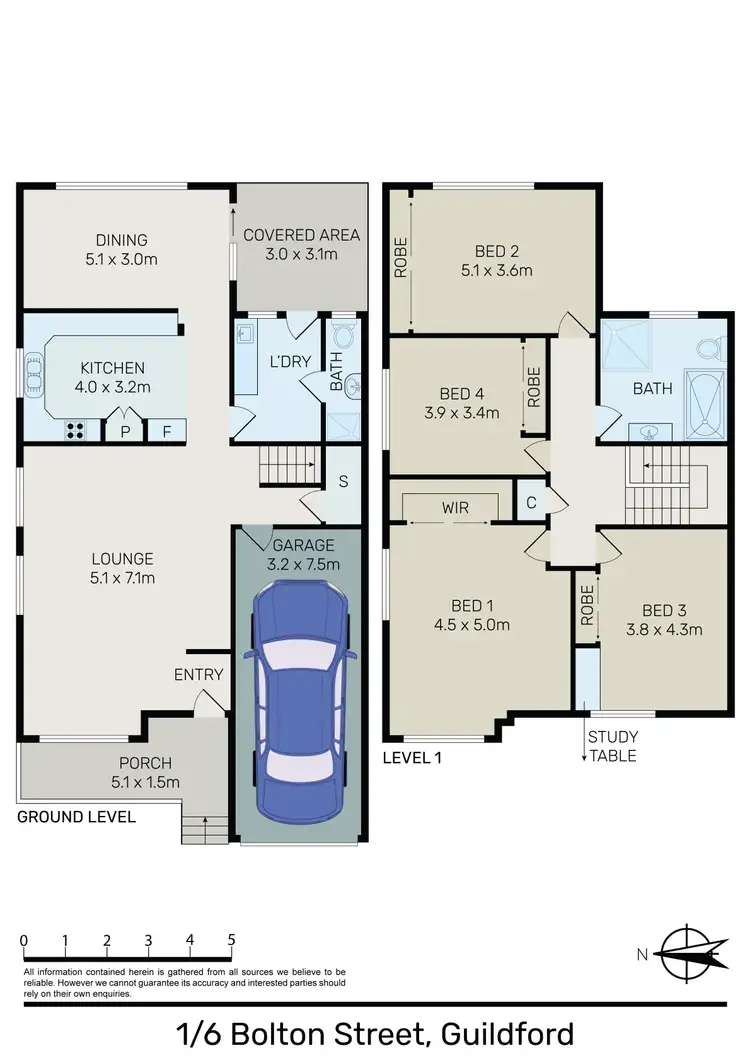 Floorplan of Homely semi-detached listing, 1/6 Bolton Street, Guildford NSW 2161