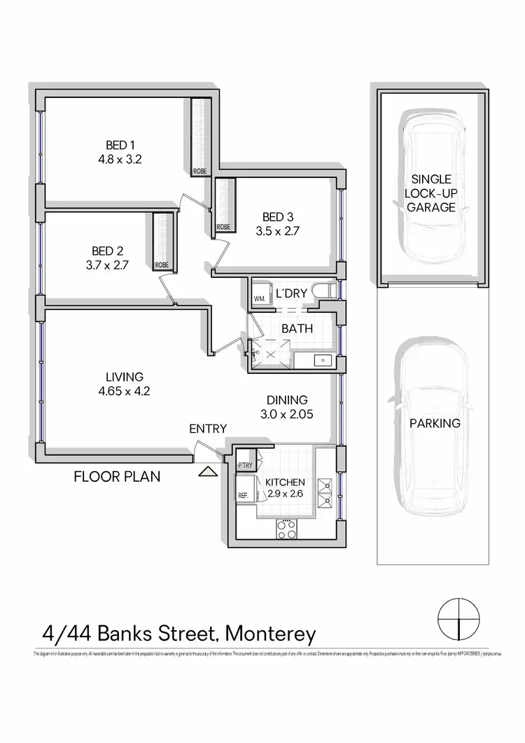 Floorplan of Homely apartment listing, 4/44 Banks Street, Monterey NSW 2217