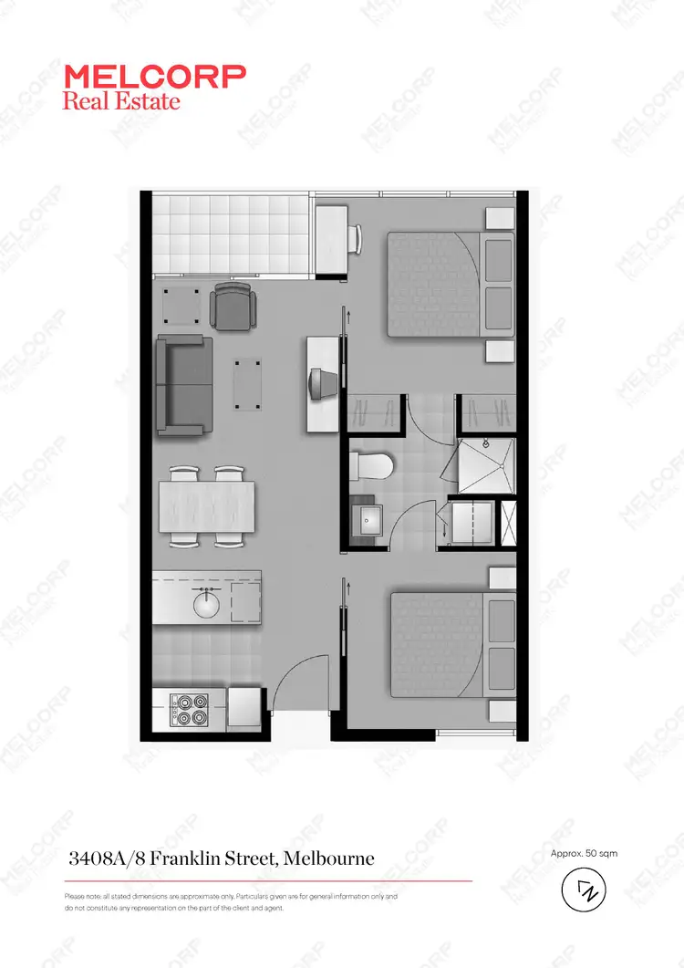Floorplan of Homely apartment listing, 3408A/8 Franklin Street, Melbourne VIC 3000