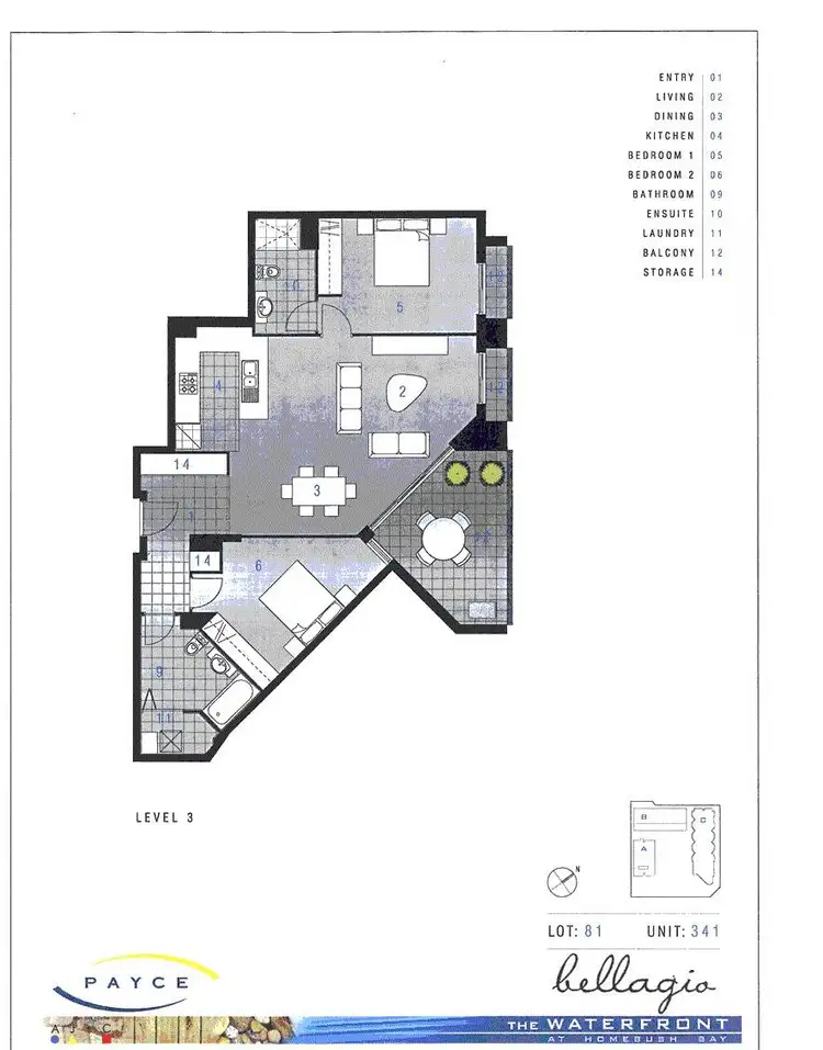 Floorplan of Homely apartment listing, 341/46 Baywater Drive, Wentworth Point NSW 2127