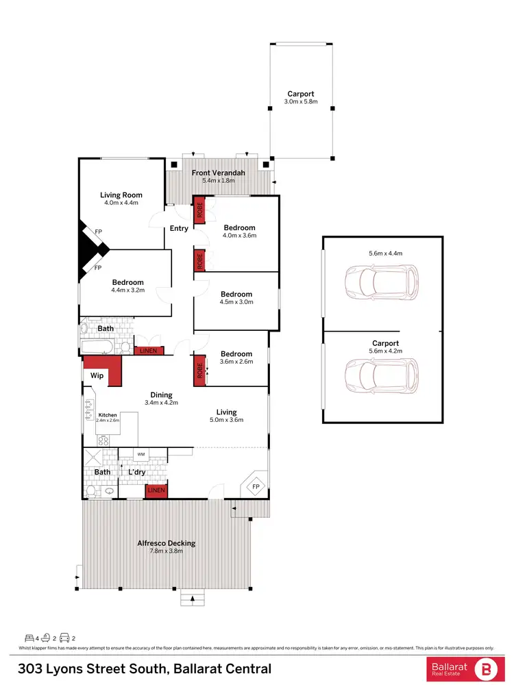 Floorplan of Homely house listing, 303 Lyons Street South, Ballarat Central VIC 3350