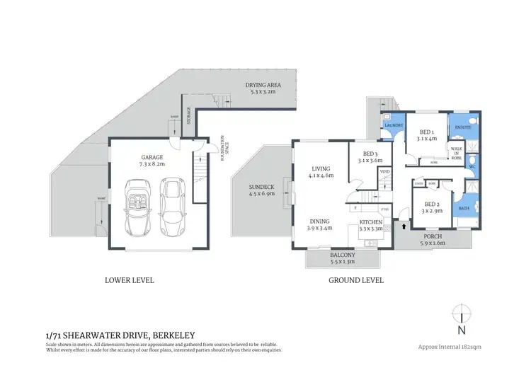 Floorplan of Homely terrace listing, 1/71 Shearwater Drive, Berkeley NSW 2506