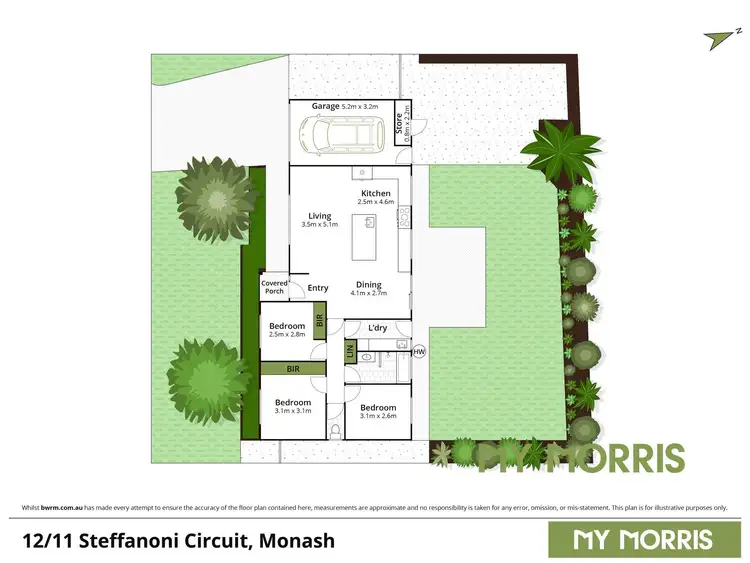 Floorplan of Homely townhouse listing, 12/11 Steffanoni Circuit, Monash ACT 2904
