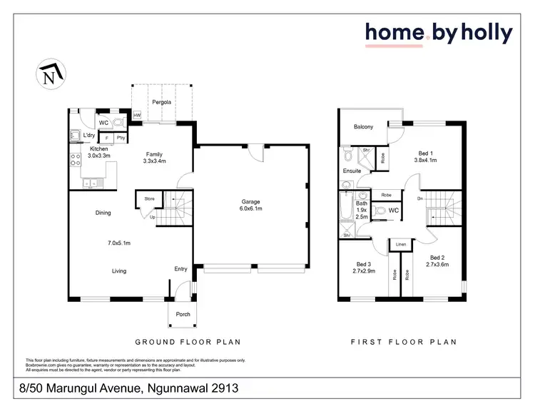Floorplan of Homely townhouse listing, 8/50 Marungul Avenue, Ngunnawal ACT 2913