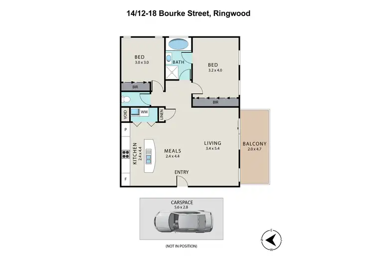Floorplan of Homely apartment listing, 14/12-18 Bourke Street, Ringwood VIC 3134