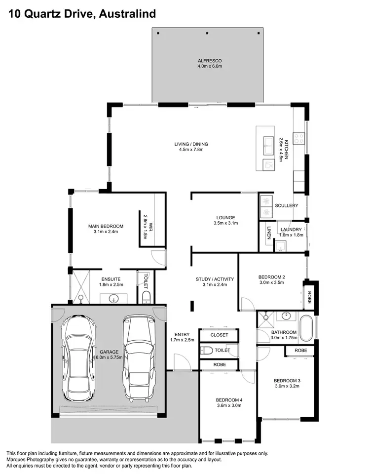 Floorplan of Homely house listing, 10 Quartz Drive, Australind WA 6233