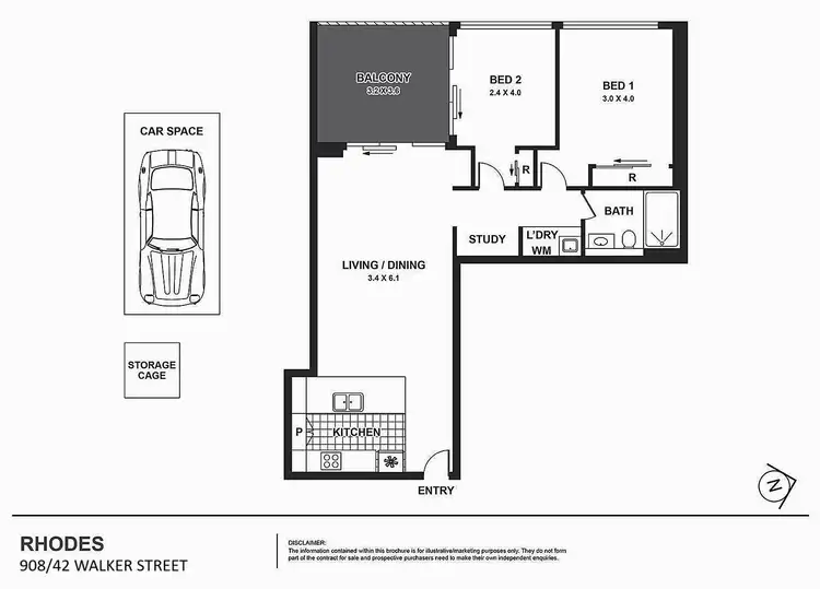 Floorplan of Homely apartment listing, 908/42 Walker Street, Rhodes NSW 2138