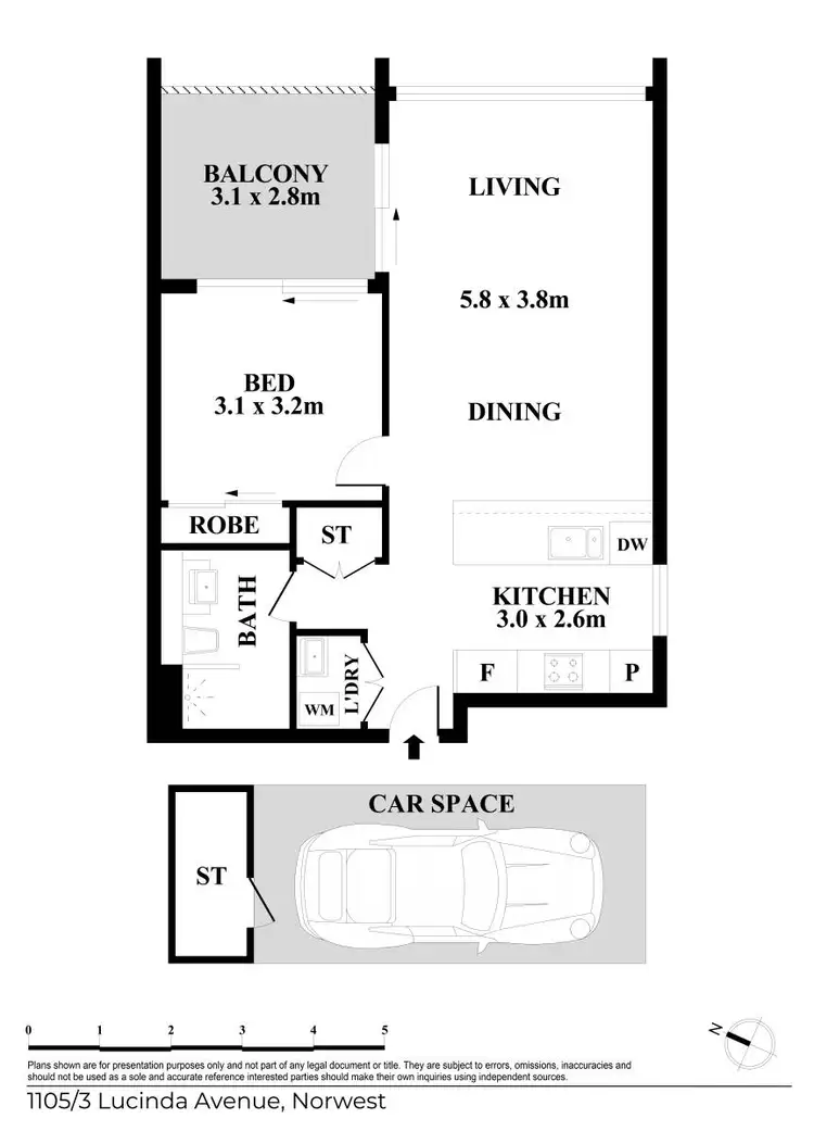 Floorplan of Homely apartment listing, Level 11/1105/3 Lucinda Avenue, Norwest NSW 2153