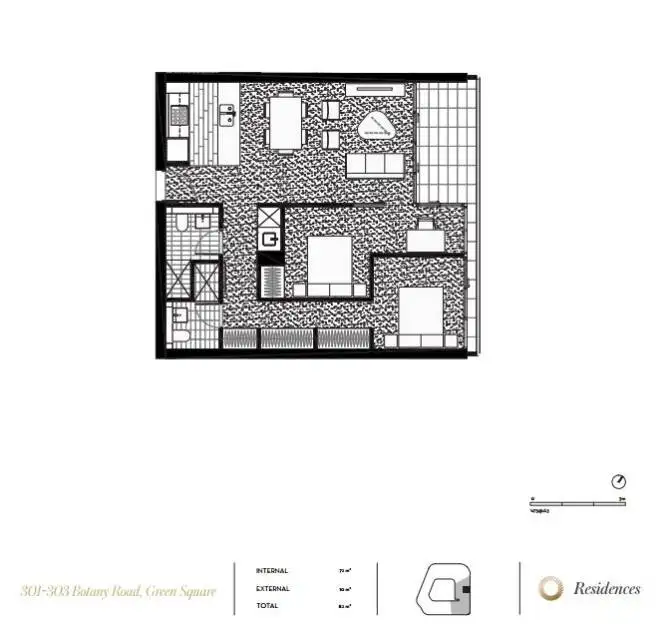 Floorplan of Homely apartment listing, 1805/301 Botany Road, Zetland NSW 2017