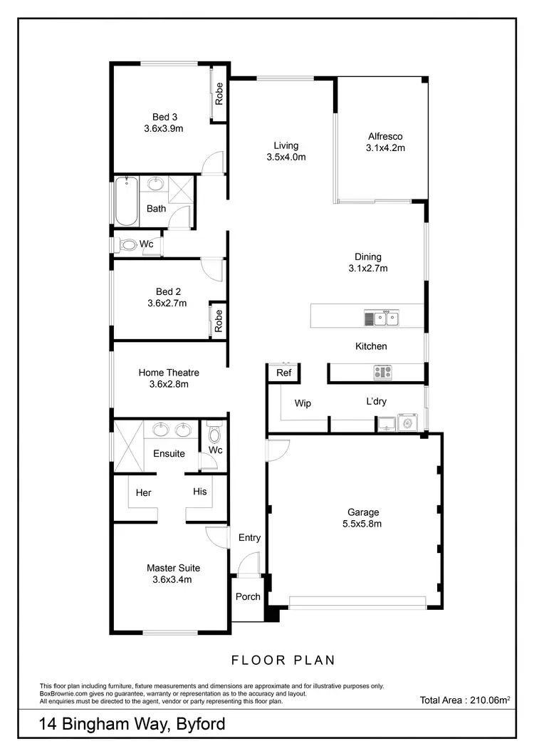 Floorplan of Homely house listing, 14 Bingham Way, Byford WA 6122