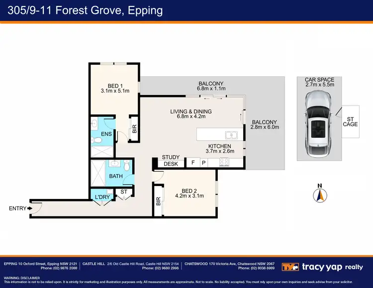 Floorplan of Homely unit listing, 305/9-11 Forest Grove, Epping NSW 2121