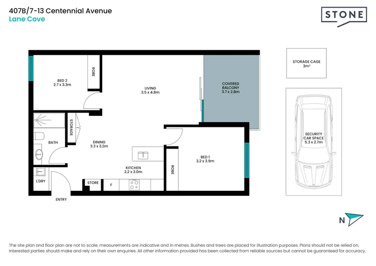 Floorplan of Homely apartment listing, 407B/7-13 Centennial Avenue, Lane Cove North NSW 2066