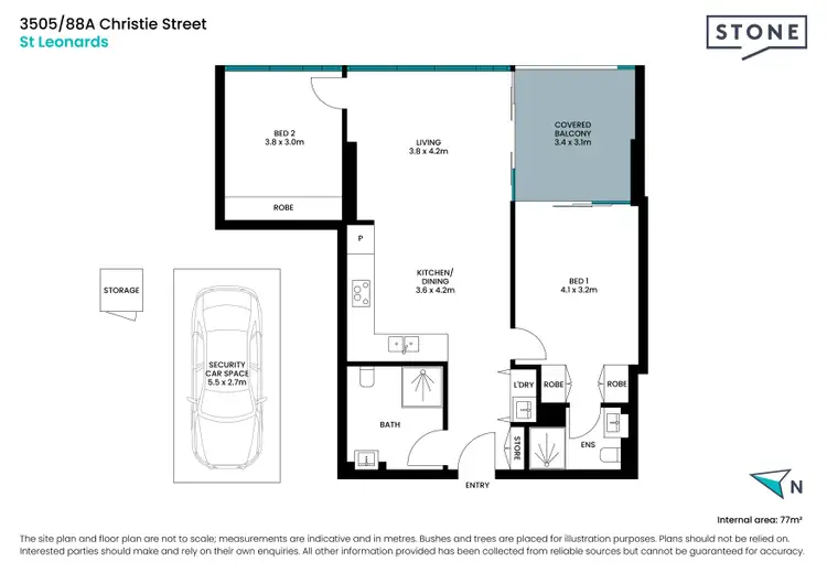 Floorplan of Homely apartment listing, 3505/88a Christie Street, St Leonards NSW 2065