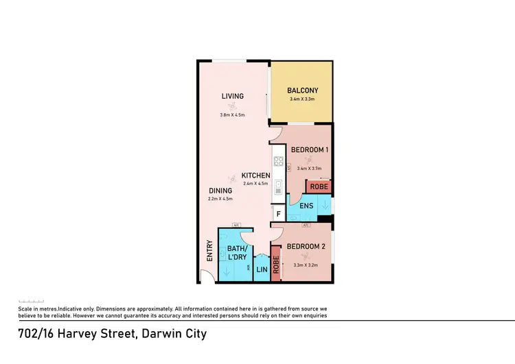 Floorplan of Homely apartment listing, 702/16 Harvey Street, Darwin City NT 800
