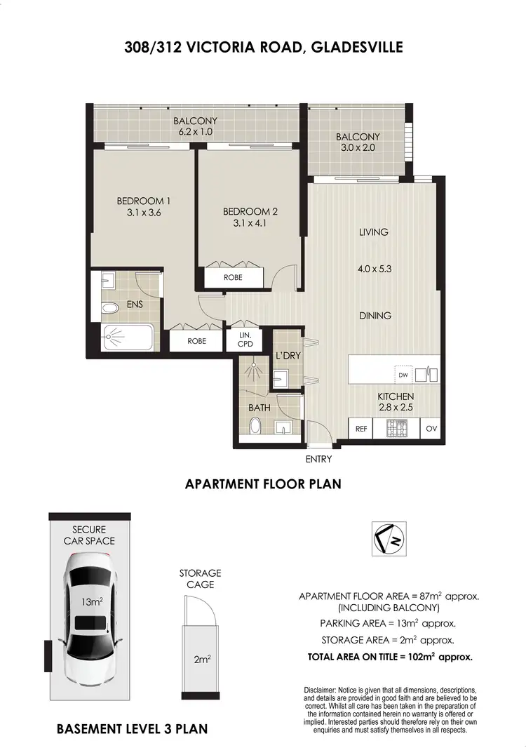 Floorplan of Homely apartment listing, 308/312 Victoria Road, Gladesville NSW 2111