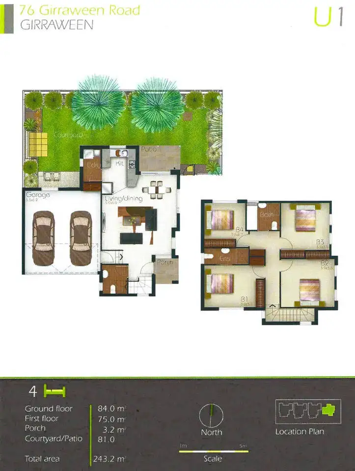 Floorplan of Homely townhouse listing, 1/76 Girraween Road, Girraween NSW 2145