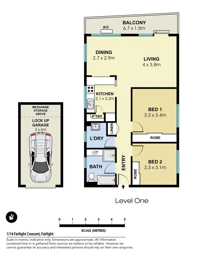 Floorplan of Homely unit listing, 1/14 Fairlight Crescent, Fairlight NSW 2094