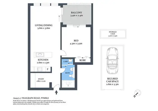 Floorplan of Homely apartment listing, A109/5-7 Telegraph Road, Pymble NSW 2073