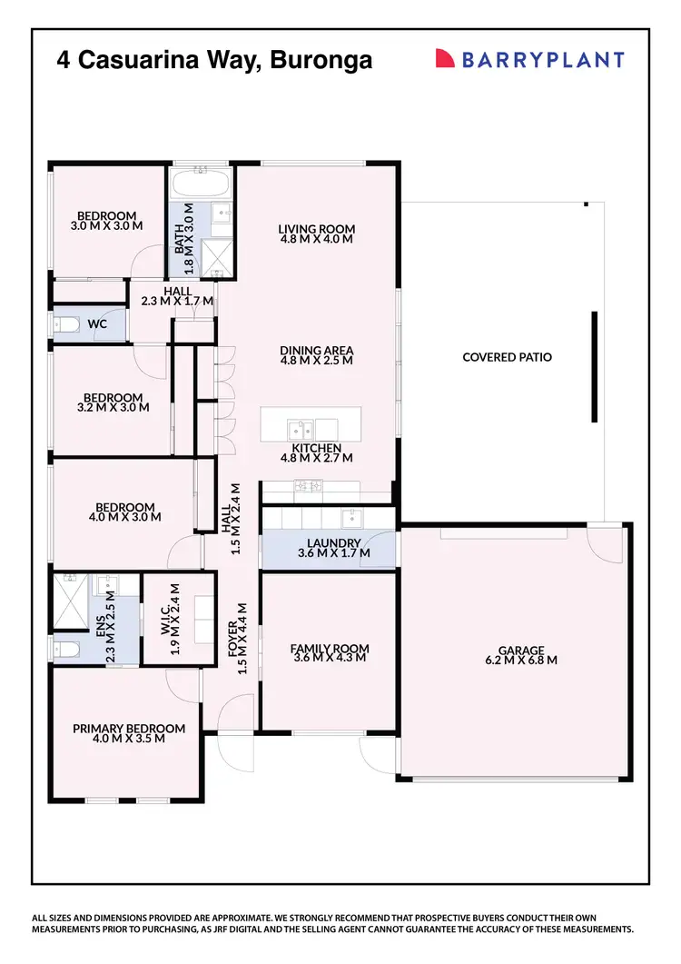 Floorplan of Homely house listing, 4 Casuarina Way, Buronga NSW 2739