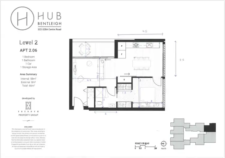 Floorplan of Homely apartment listing, 206/324 Centre Road, Bentleigh VIC 3204