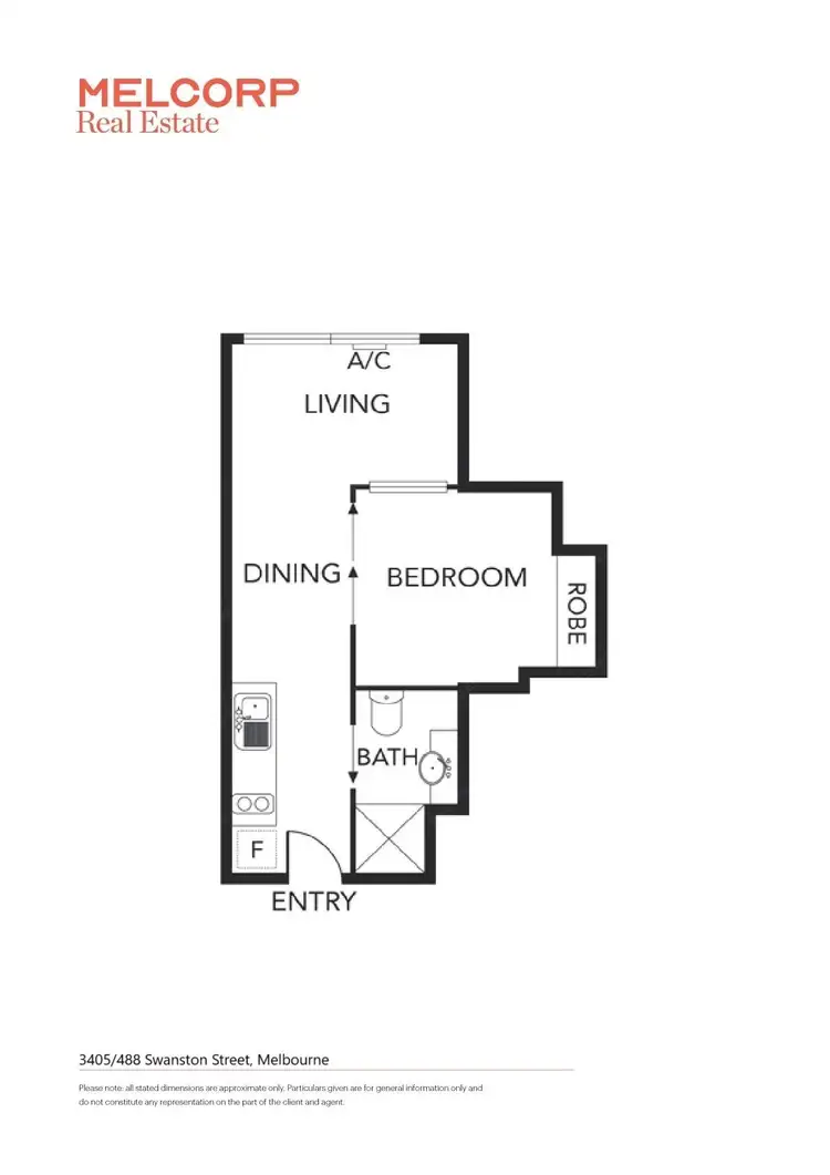 Floorplan of Homely apartment listing, 3405/488 Swanston Street, Carlton VIC 3053