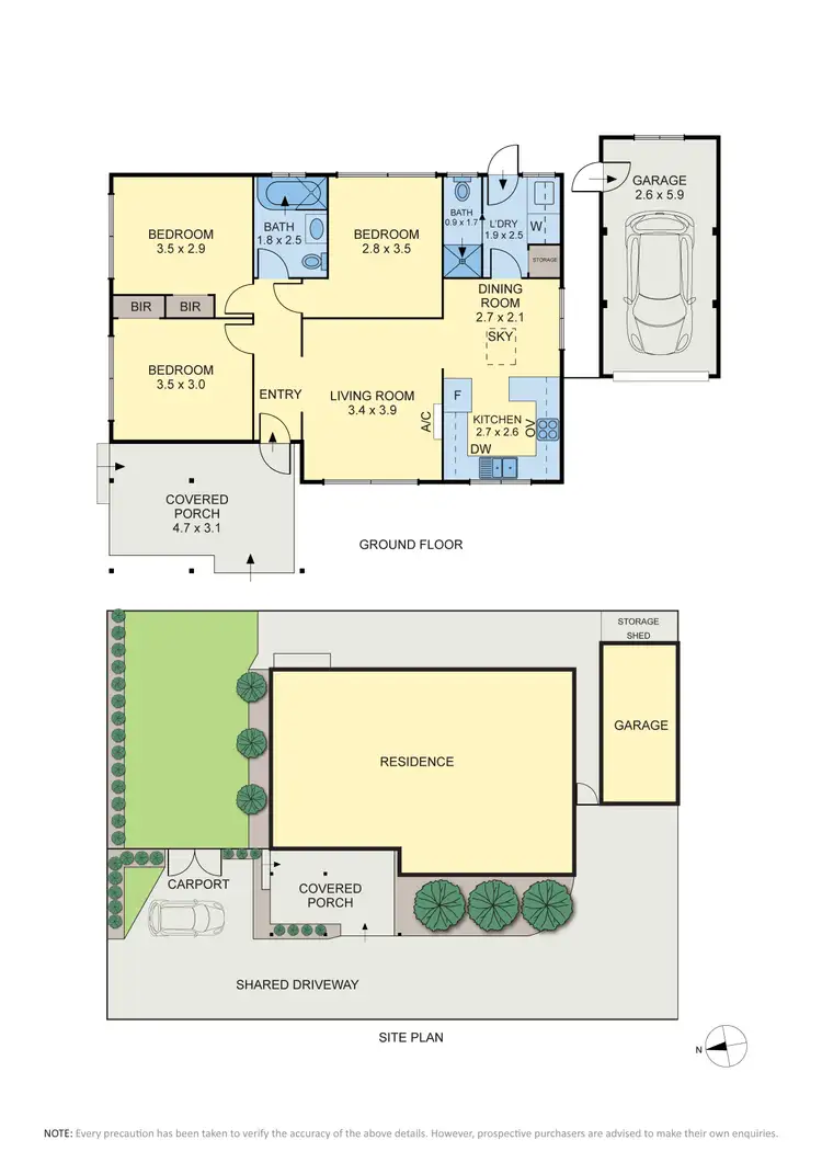 Floorplan of Homely villa listing, 1/17 Tasman Avenue, Strathmore Heights VIC 3041