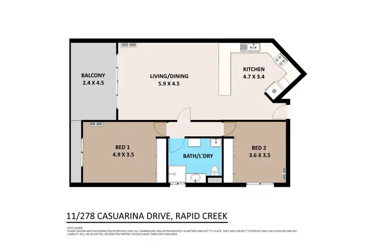 Floorplan of Homely unit listing, 11/278 Casuarina Drive, Rapid Creek NT 810