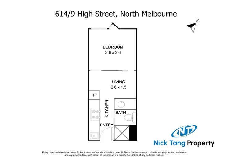 Floorplan of Homely apartment listing, 614/9 High Street, North Melbourne VIC 3051