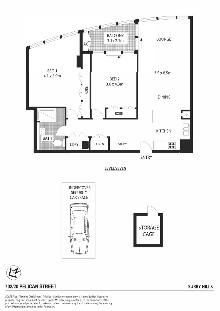 Floorplan of Homely apartment listing, 702/20 Pelican Street, Surry Hills NSW 2010